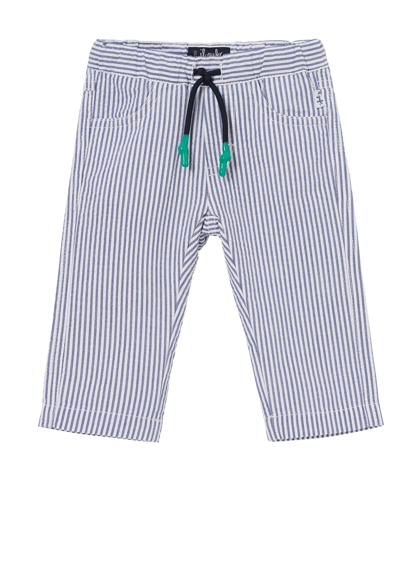 Boys | Seersucker Striped Trousers | Blue Denim