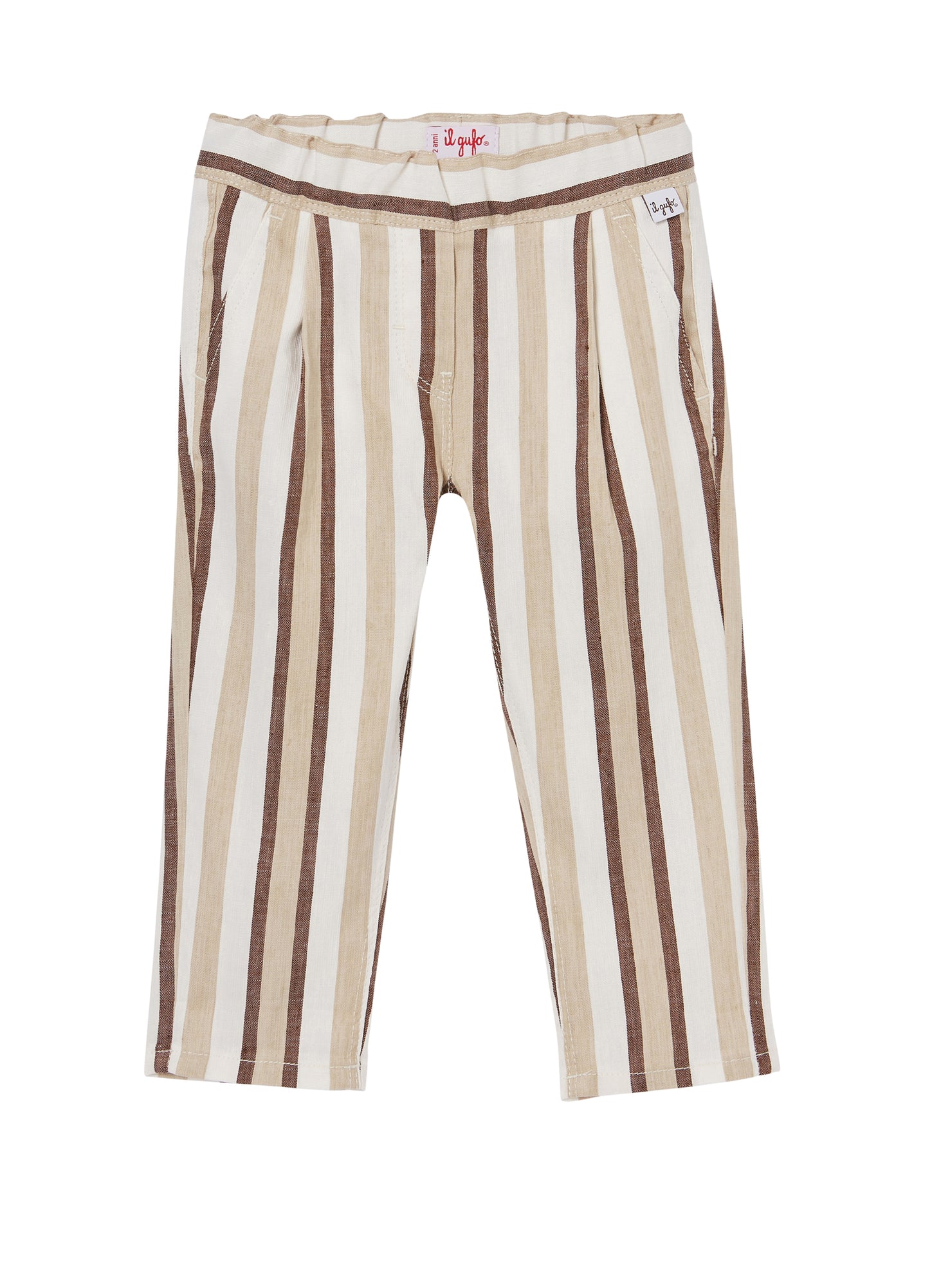 Girls | Loose-Fit Striped Trousers | Earth Brown