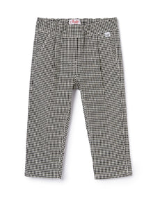 Loose-Fit Vichy Trousers | Black