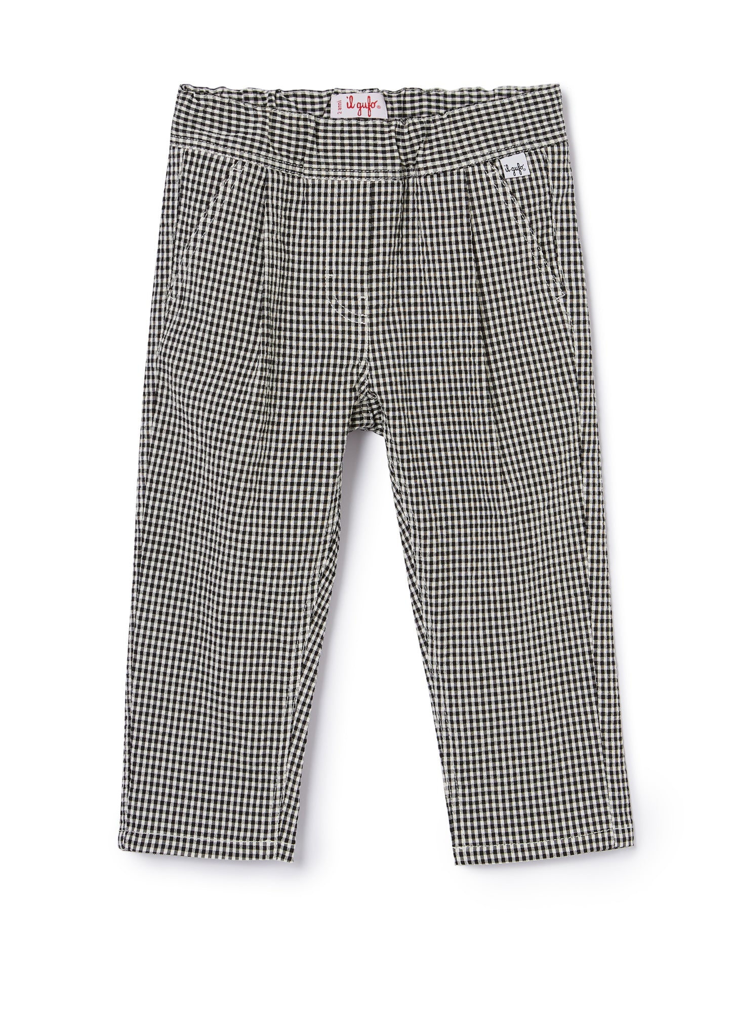 Loose-Fit Vichy Trousers | Black