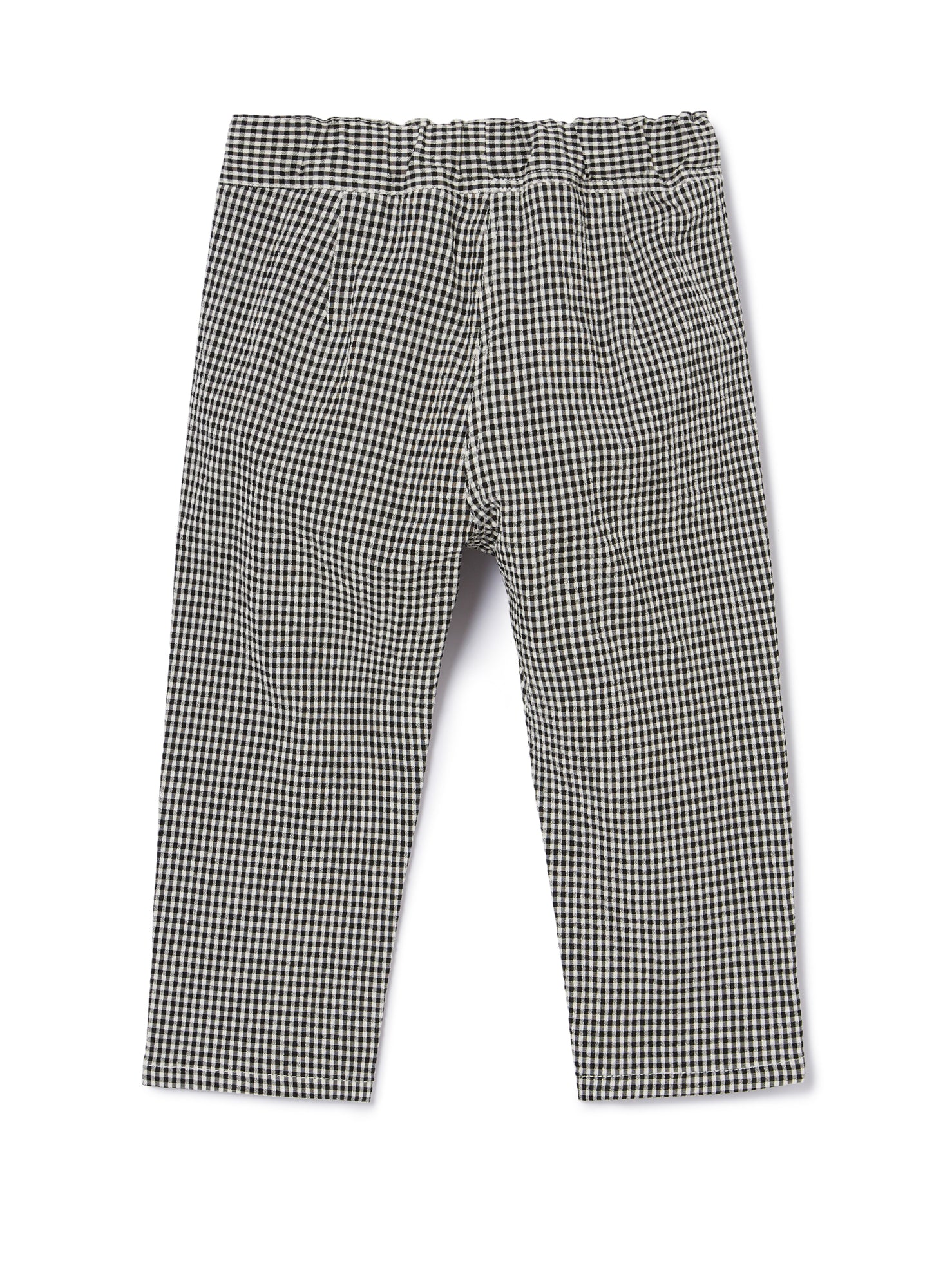 Loose-Fit Vichy Trousers | Black