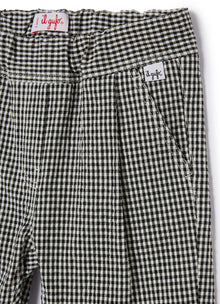 Loose-Fit Vichy Trousers | Black