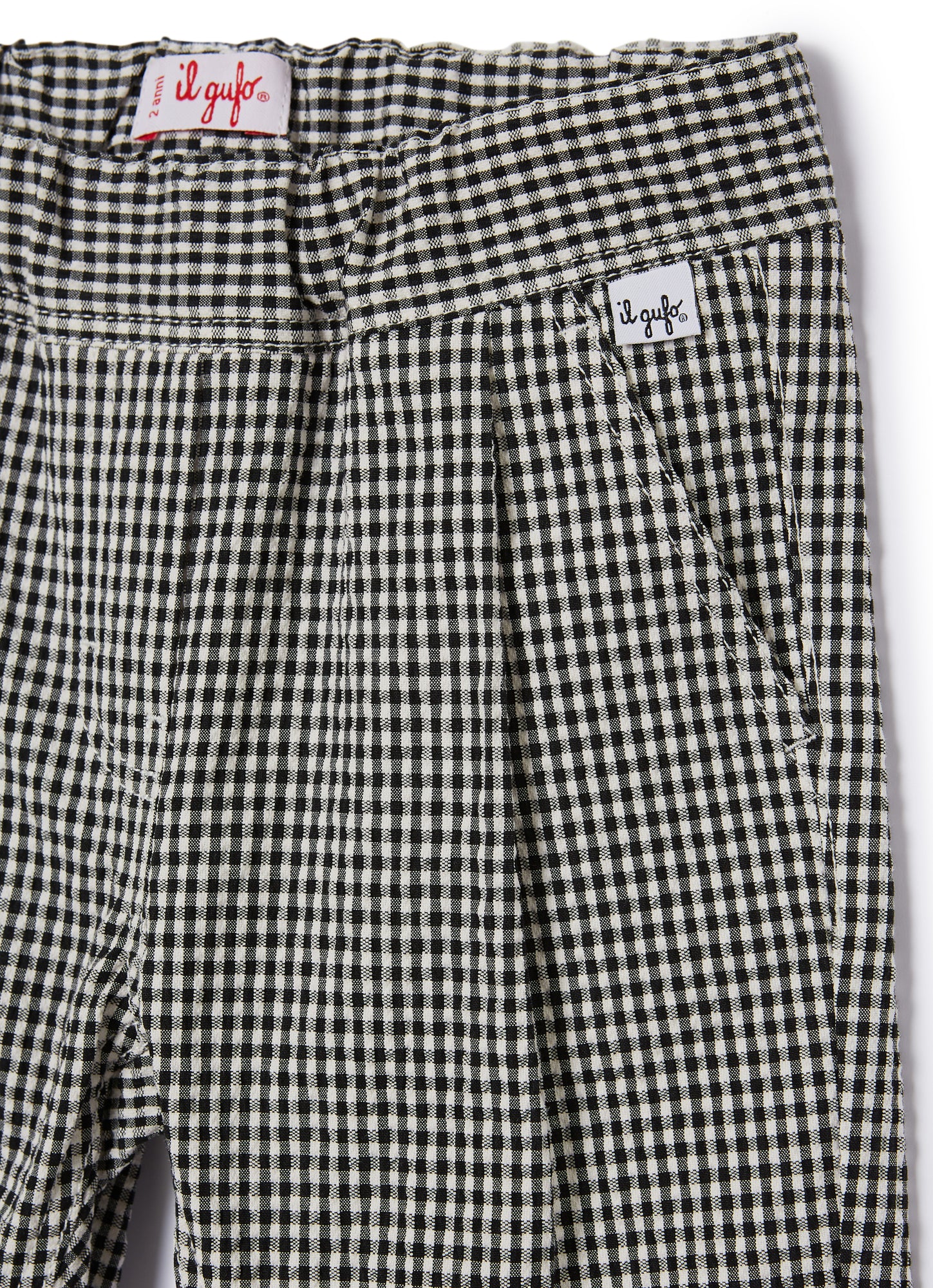 Loose-Fit Vichy Trousers | Black