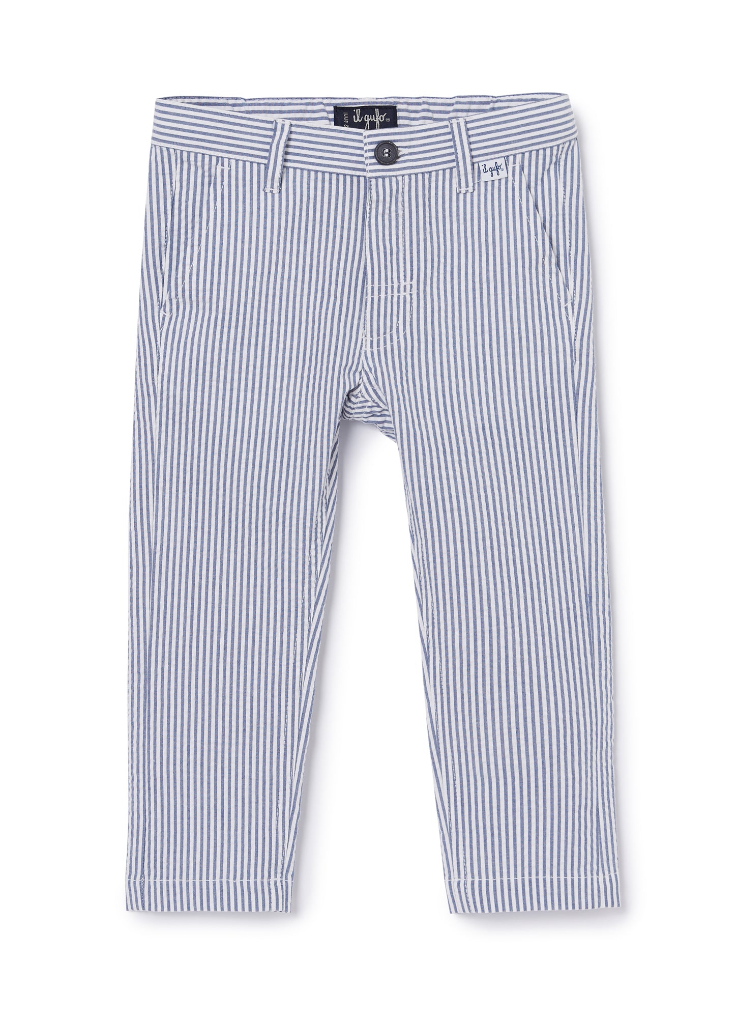Classic Striped Trousers | Blue Denim