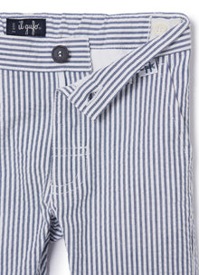 Classic Striped Trousers | Blue Denim