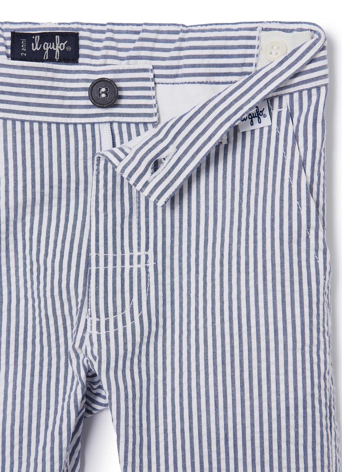 Classic Striped Trousers | Blue Denim