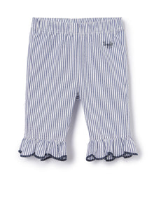 Striped Capri Shorts | Blue Denim
