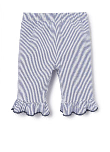 Striped Capri Shorts | Blue Denim