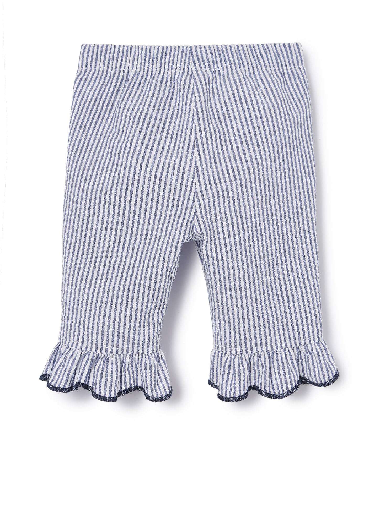 Striped Capri Shorts | Blue Denim