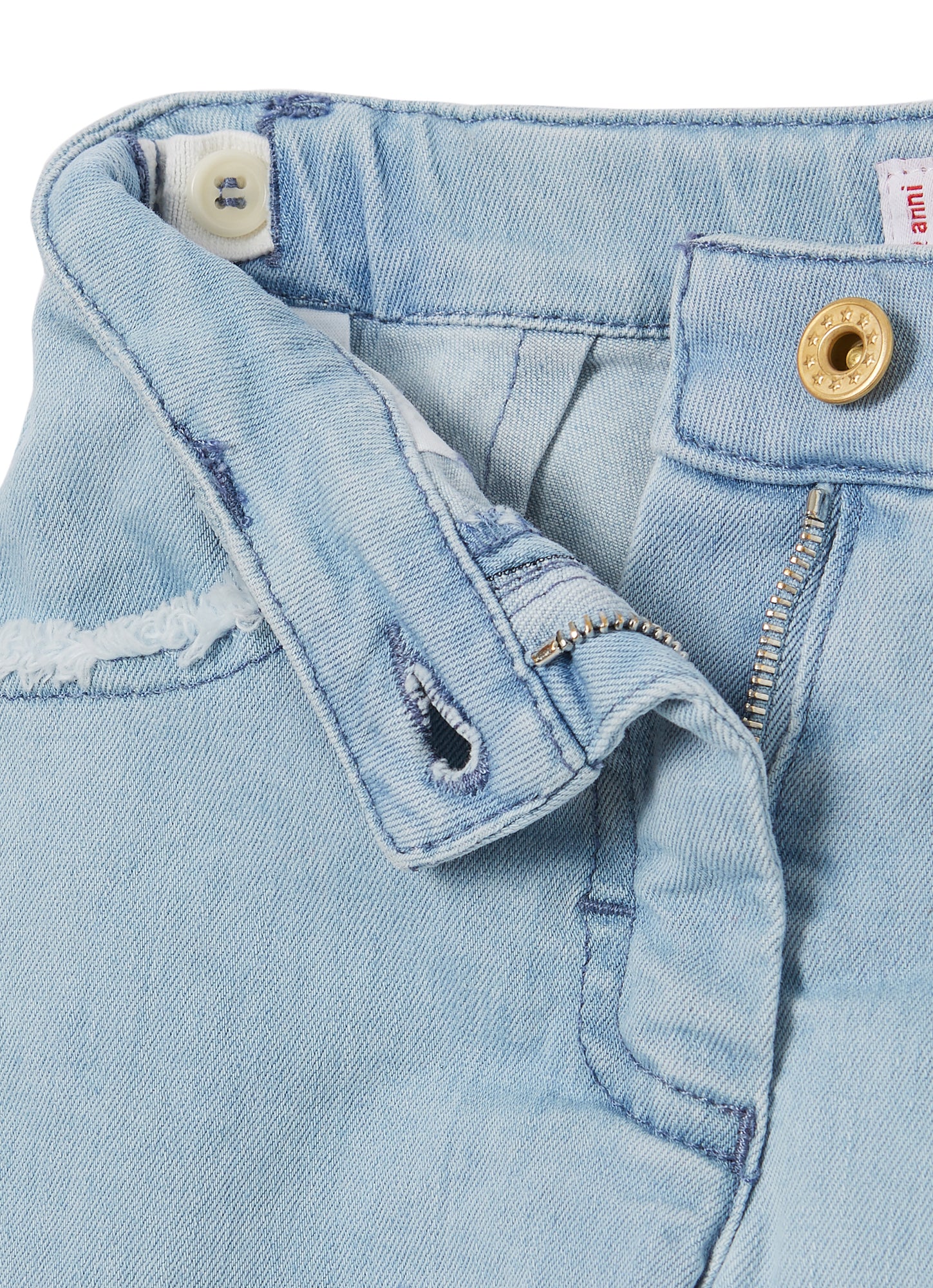 Denim Shorts with Flowers | Blue Bleached