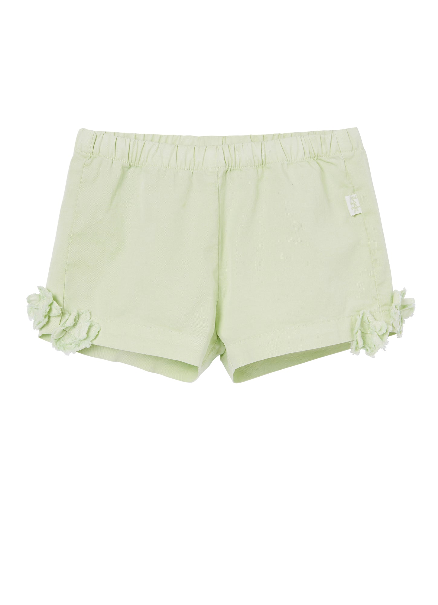 Baby Girls | Cotton Shorts with Flowers | Light Green