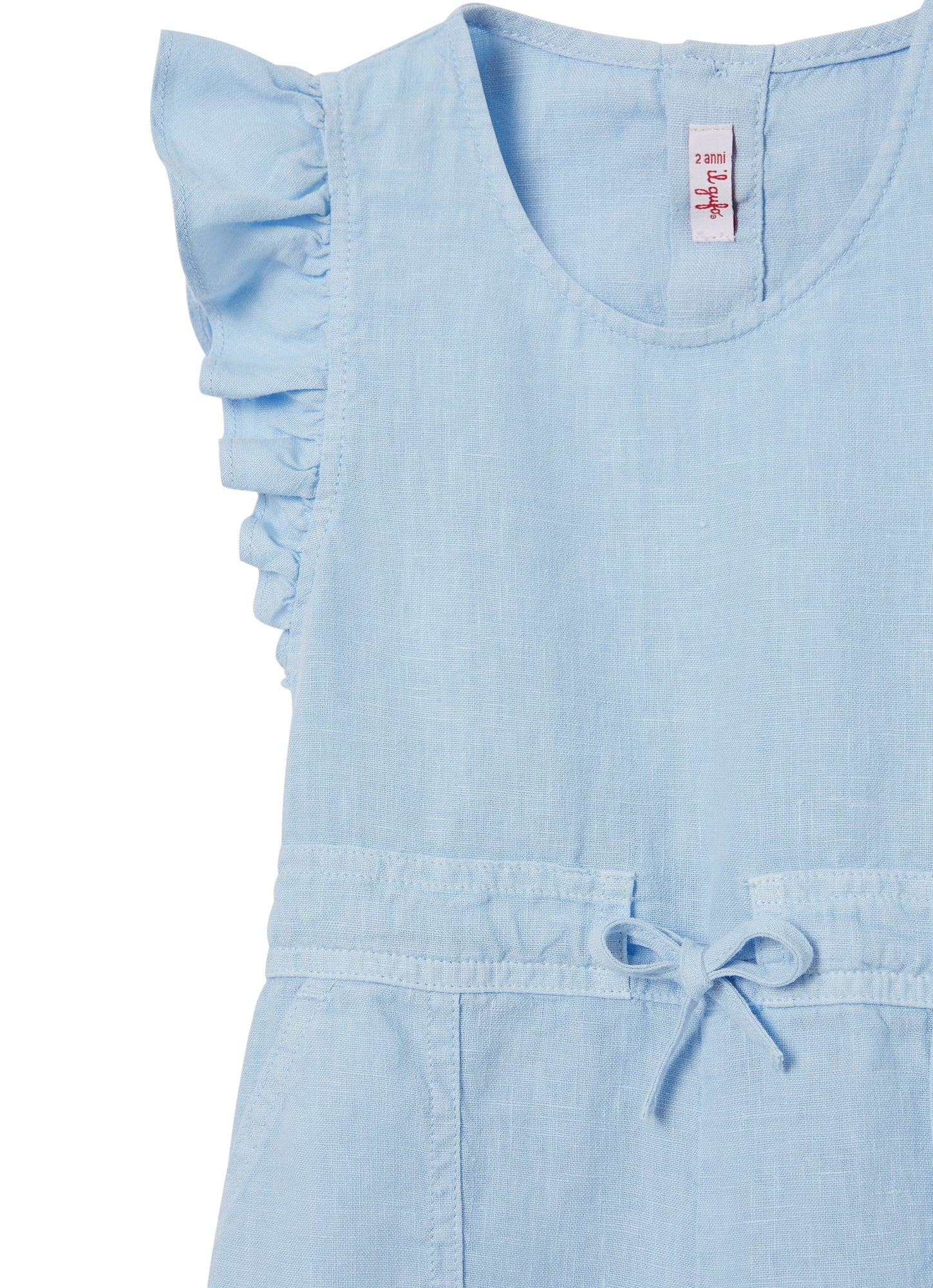 Linen Dungaree Suit | Cornflower Blue