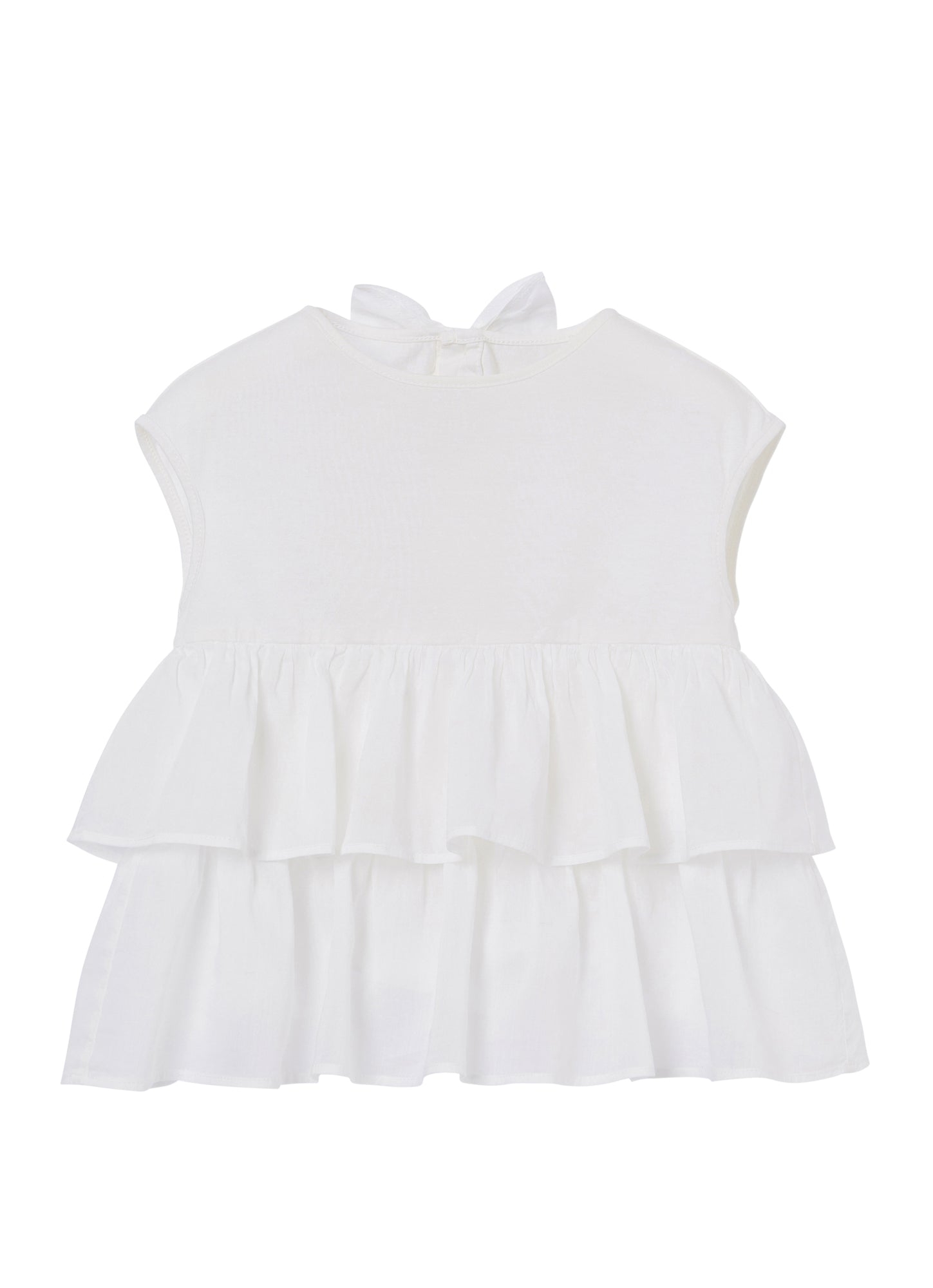 Girls | Top with Flounces | White