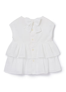 Top with Flounces | White