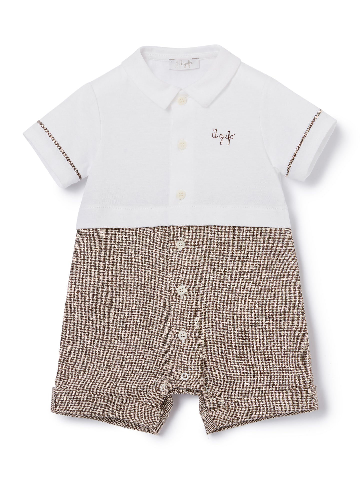 Short Linen And Jersey Playsuit | Terra