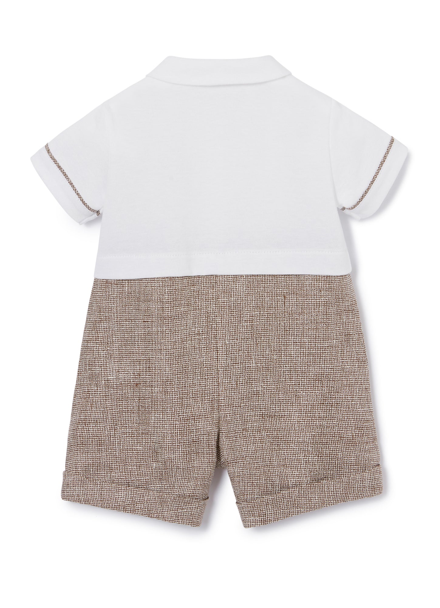 Short Linen And Jersey Playsuit | Terra