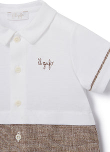 Short Linen And Jersey Playsuit | Terra