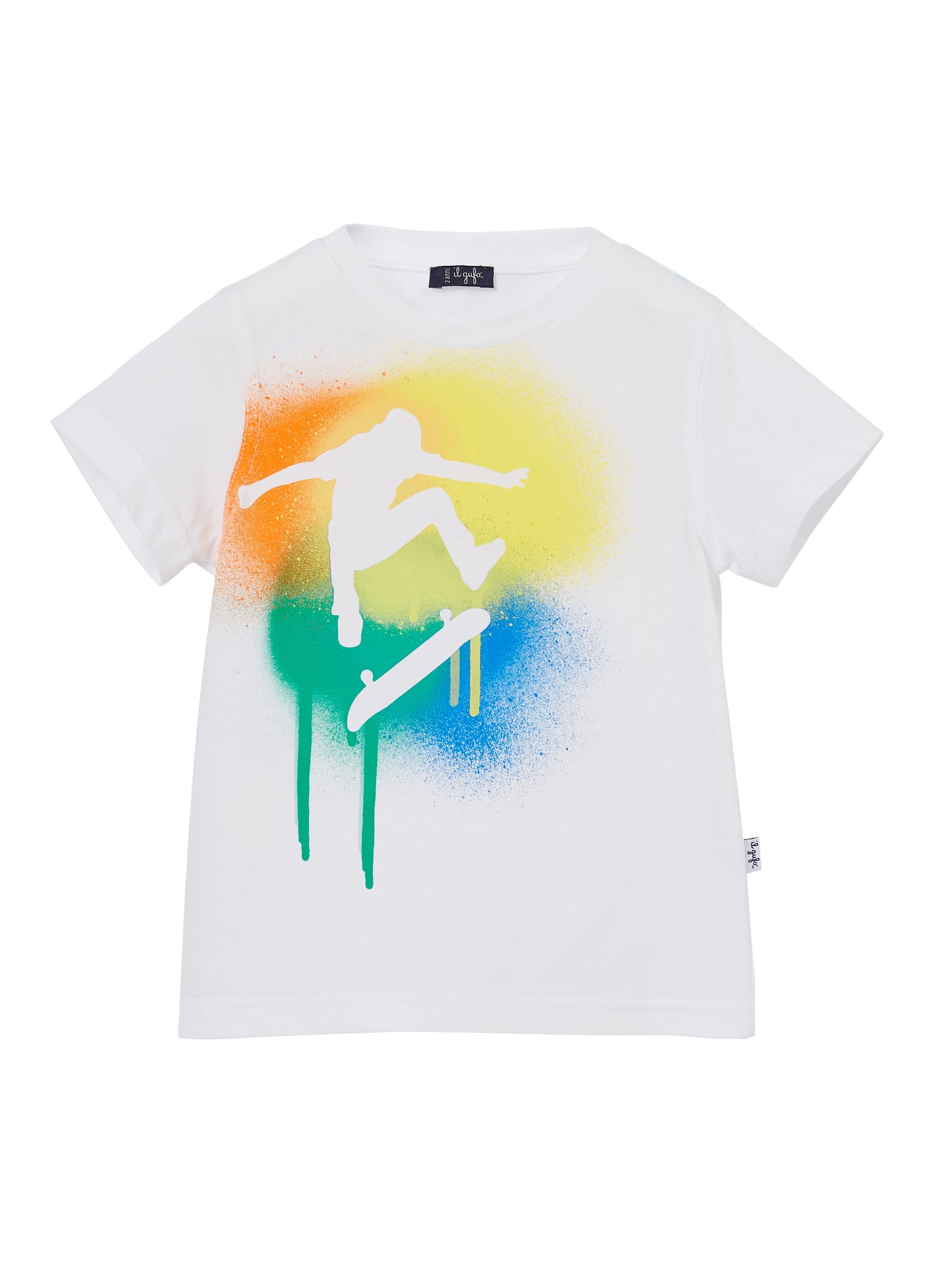 Boys | T-Shirt with Spray Art Print | White Smeraldo