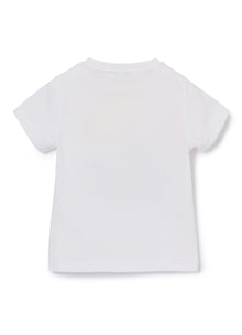 T-Shirt with Spray Art Print | Bianco/Smeraldo