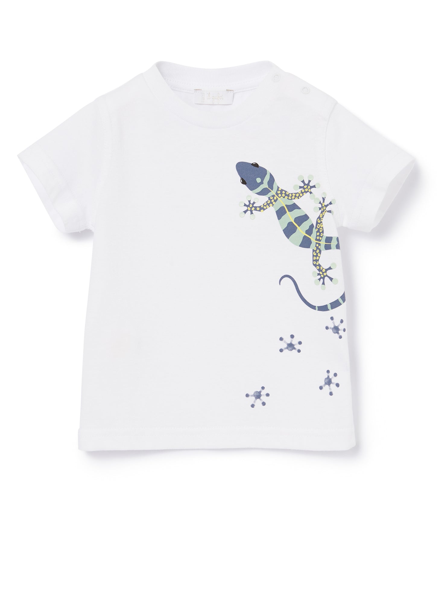 T-Shirt with Gecko Print | Bianco/Aviatore