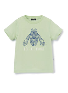 T-Shirt with Bee Print | Verdino/Aviatore