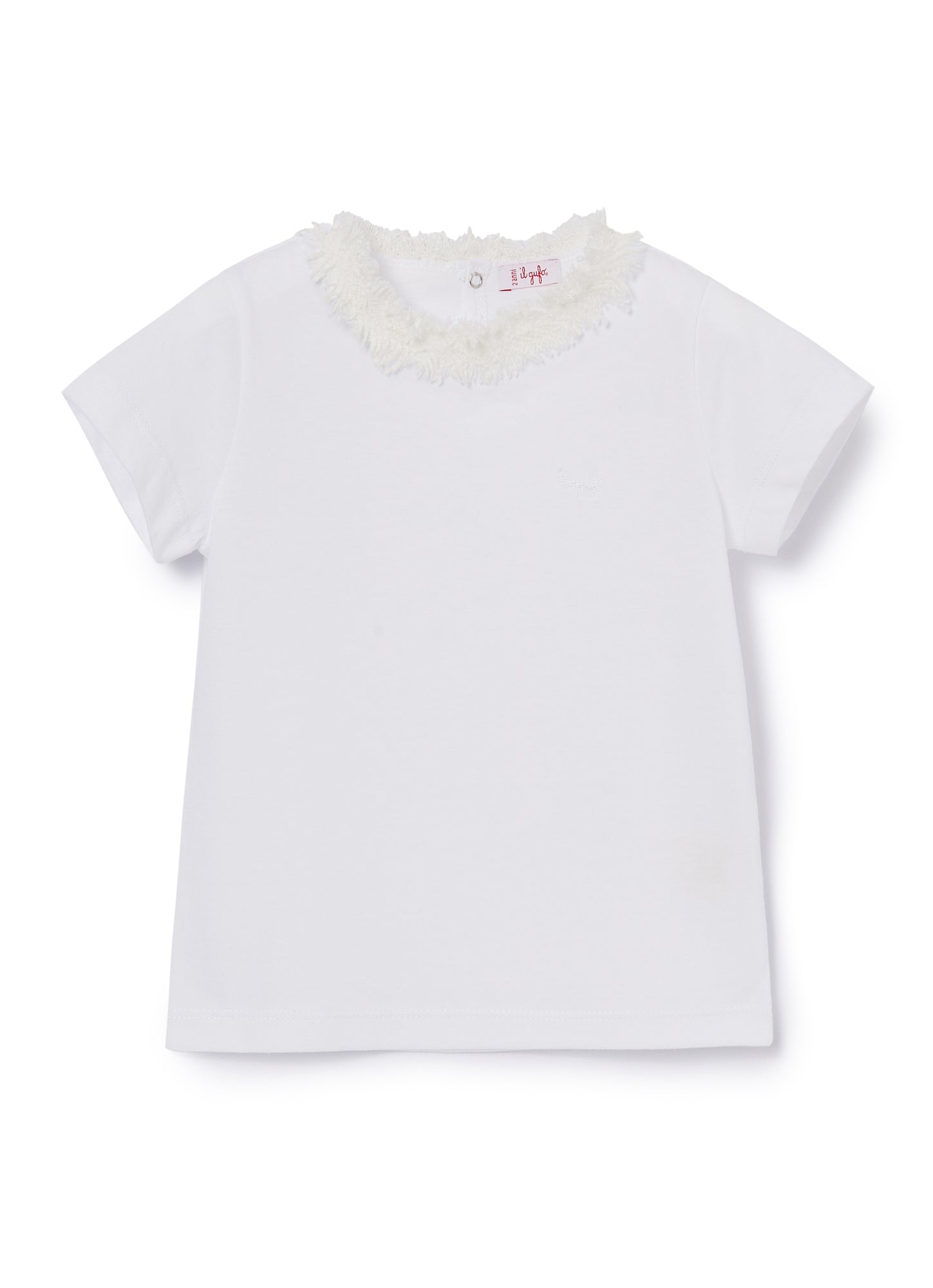 T-Shirt with Decoration On The Neckline | White