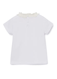 T-Shirt with Decoration On The Neckline | White
