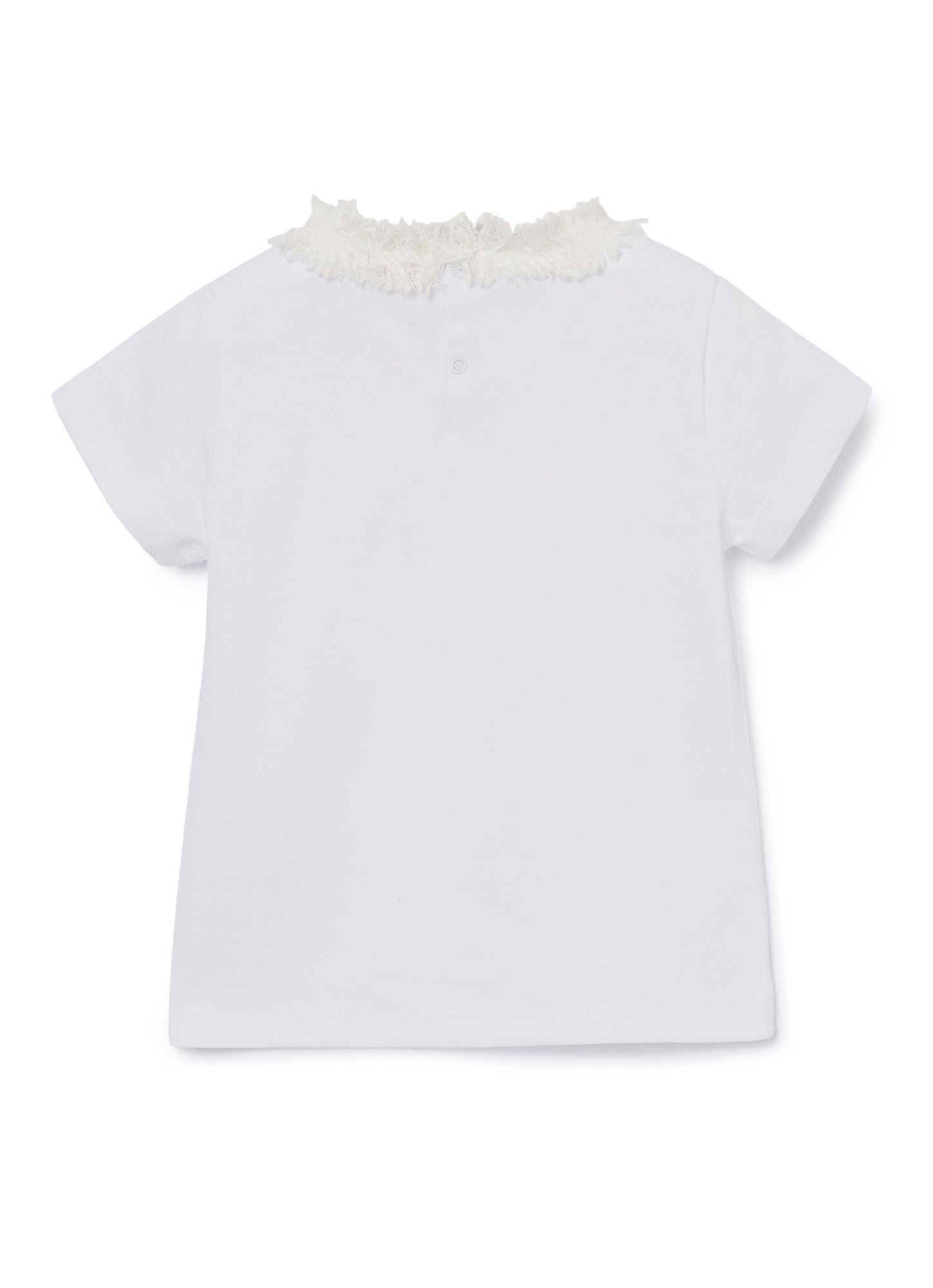 T-Shirt with Decoration On The Neckline | White
