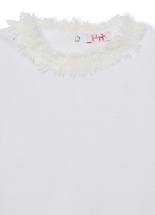 T-Shirt with Decoration On The Neckline | White