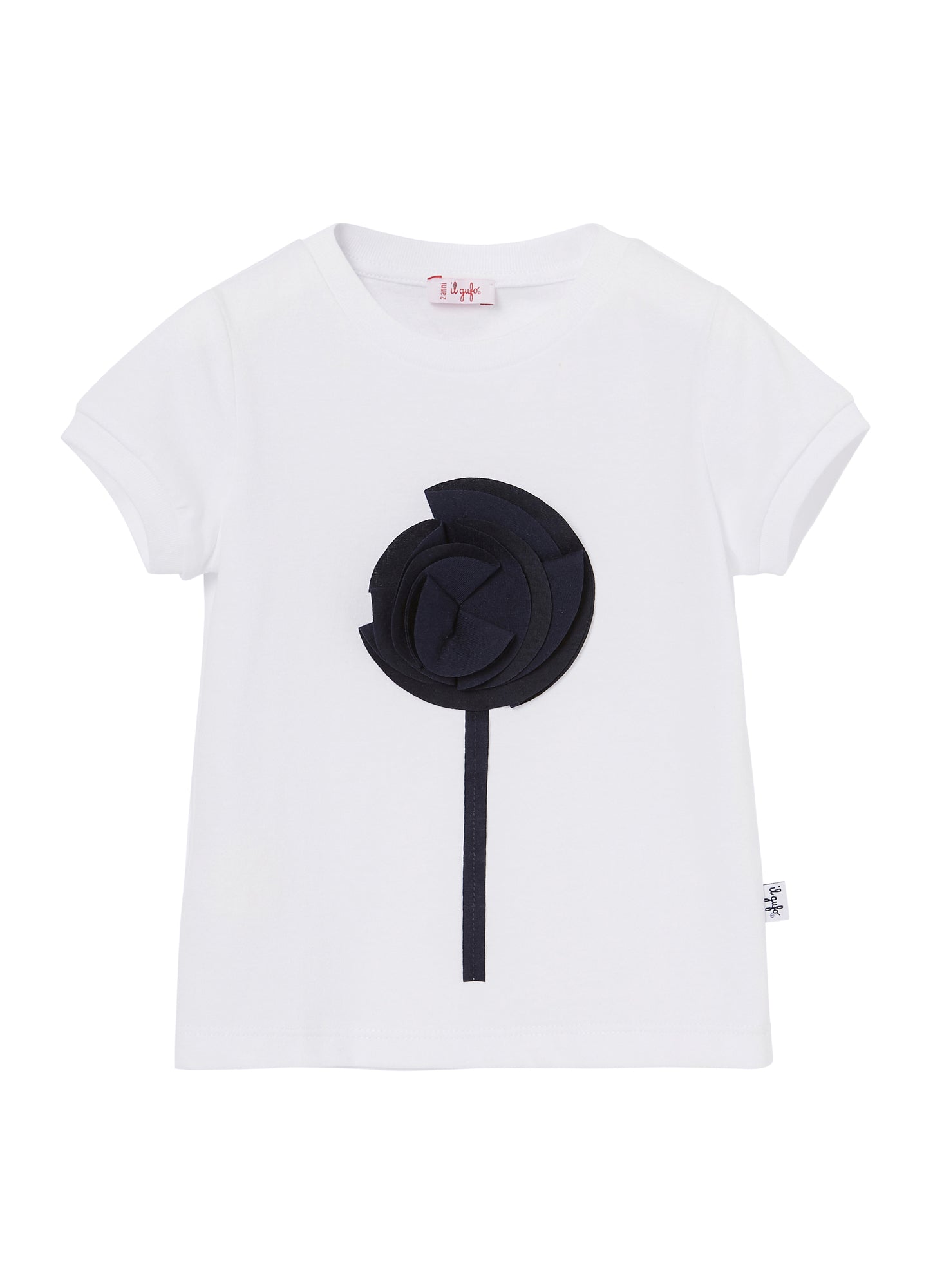 Girls | T-Shirt with Flower | White Blue