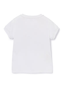 T-Shirt with City And Flower Print | White/Pink