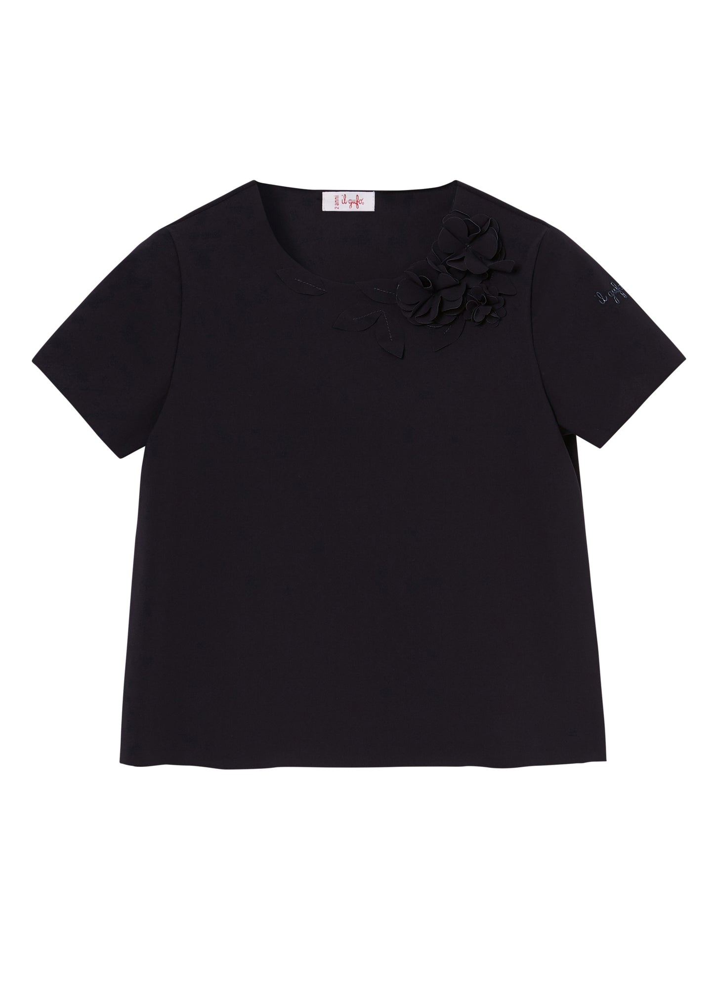 Girls | Short-Sleeve Top with Flowers | Blue