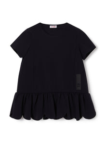 Short-Sleeve Top with Flounce | Blue