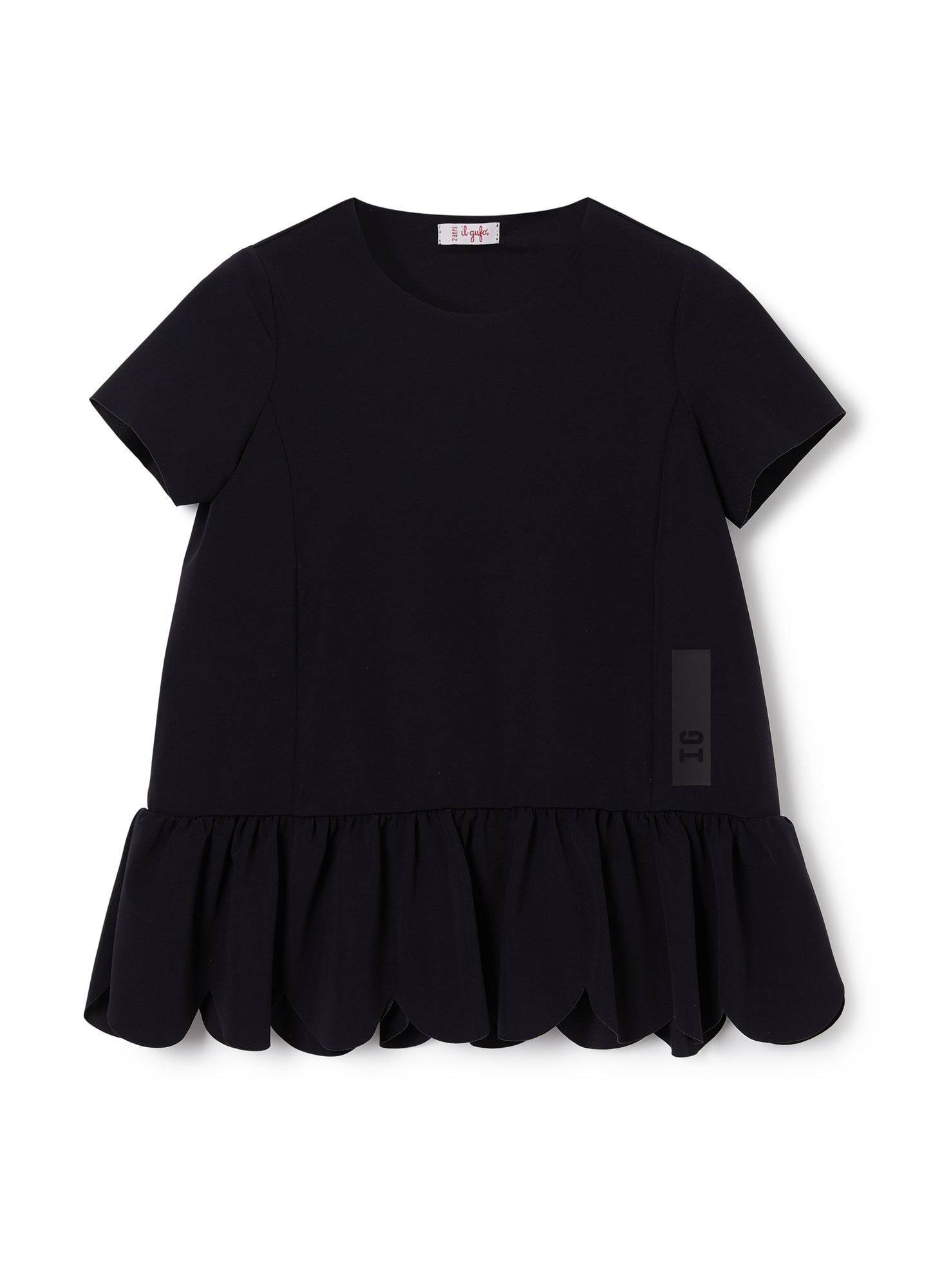 Short-Sleeve Top with Flounce | Blue