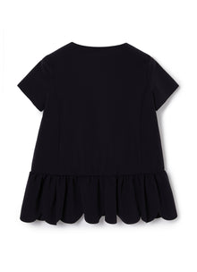 Short-Sleeve Top with Flounce | Blue