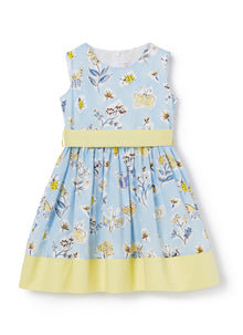 Sleeveless Dress with Belt | Azzurro Fiordaliso/Limonata