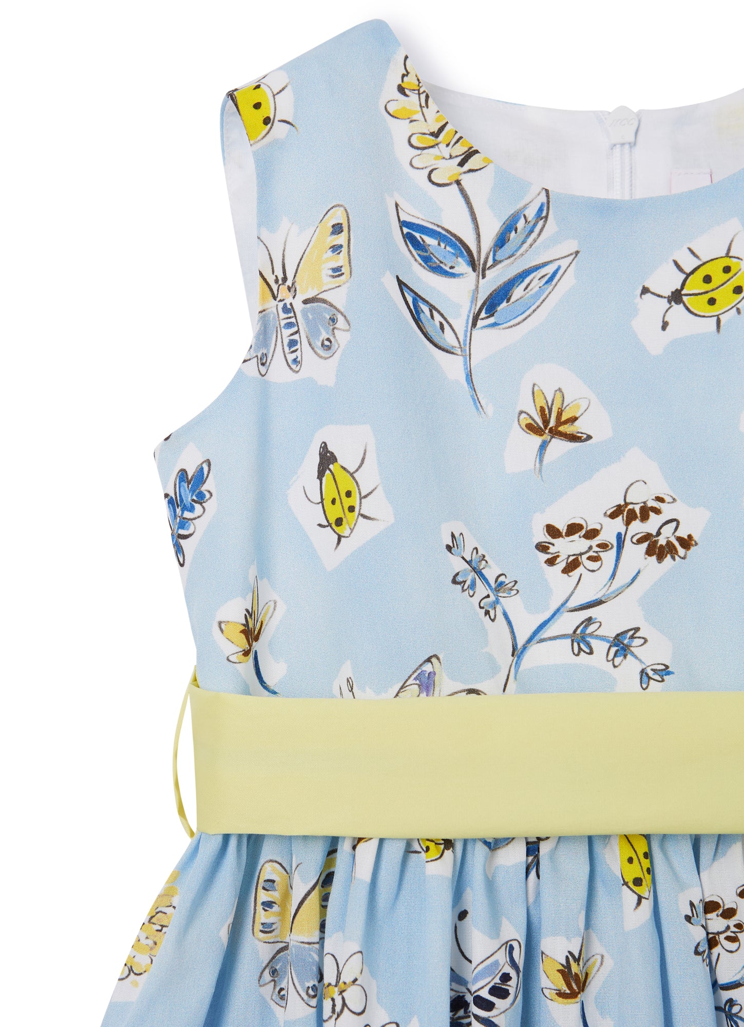 Sleeveless Dress with Belt | Azzurro Fiordaliso/Limonata