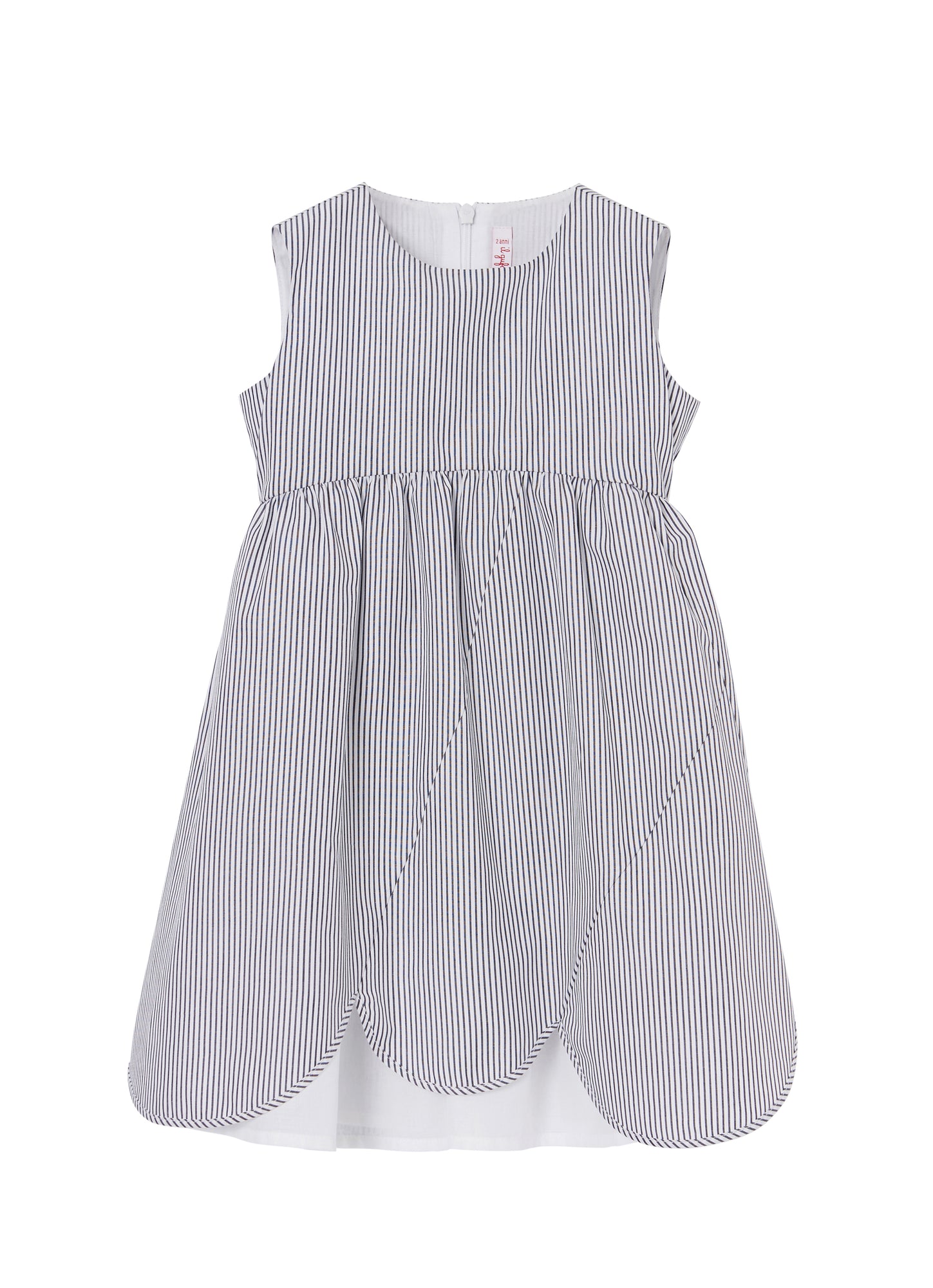 Girls | Sleeveless Dress with Stripes | Blue