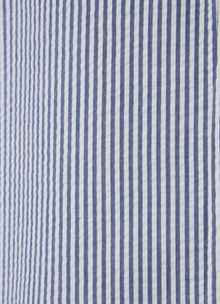 Sleeveless Striped Dress with Ruffle | Blue Denim