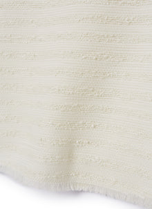 Short-Sleeve Cotton Tweed Dress | White