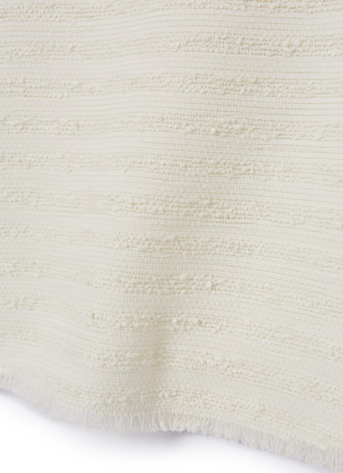 Short-Sleeve Cotton Tweed Dress | White
