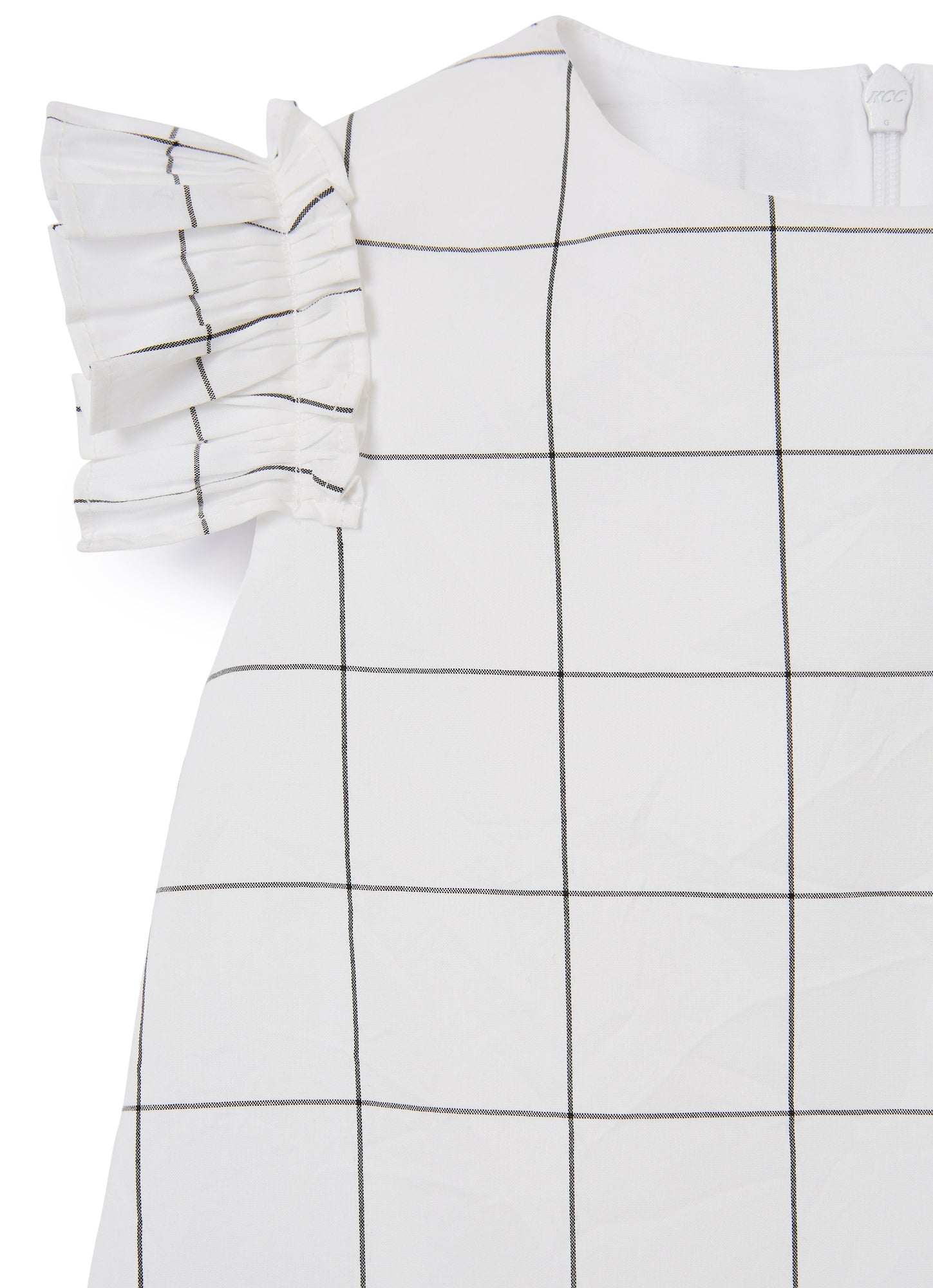 A-Line Sleeveless Dress with Flounces | Black