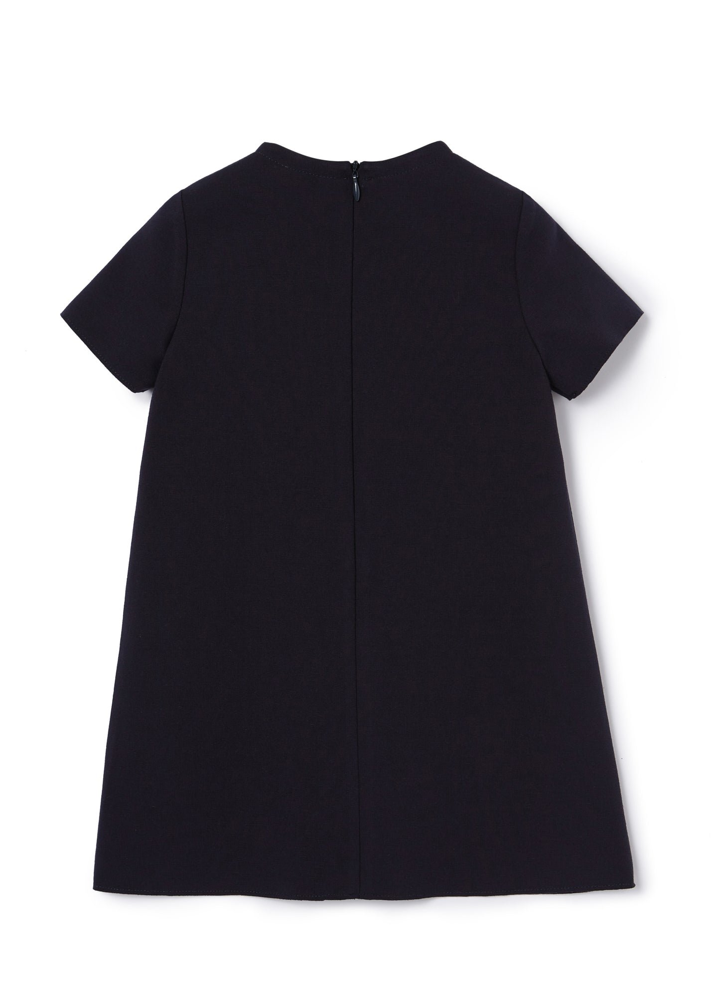 Short-Sleeve Dress with Shocking Flower | Blue Navy/Ortensia
