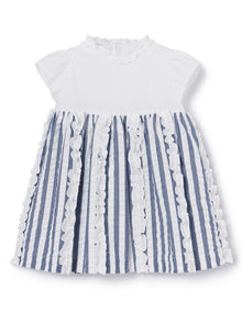 Striped Fabric Dress | Blue Denim Riga Larga