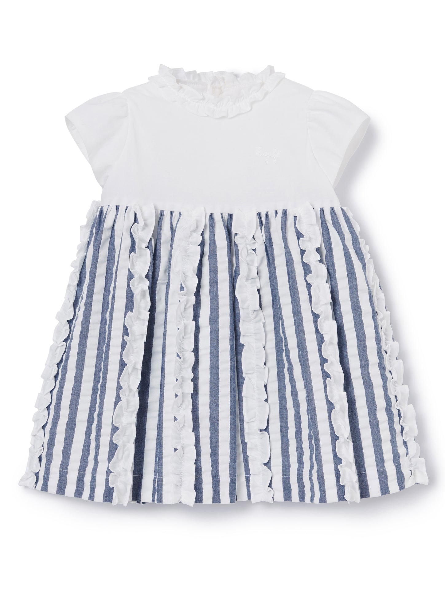 Striped Fabric Dress | Blue Denim Riga Larga