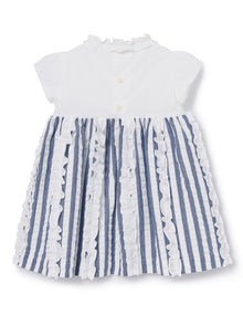 Striped Fabric Dress | Blue Denim Riga Larga