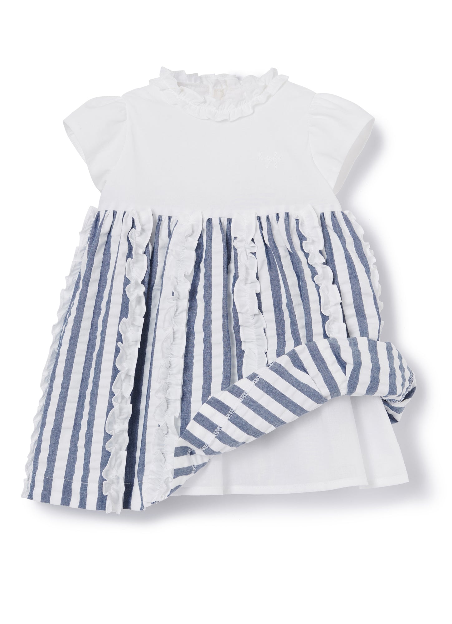 Striped Fabric Dress | Blue Denim Riga Larga