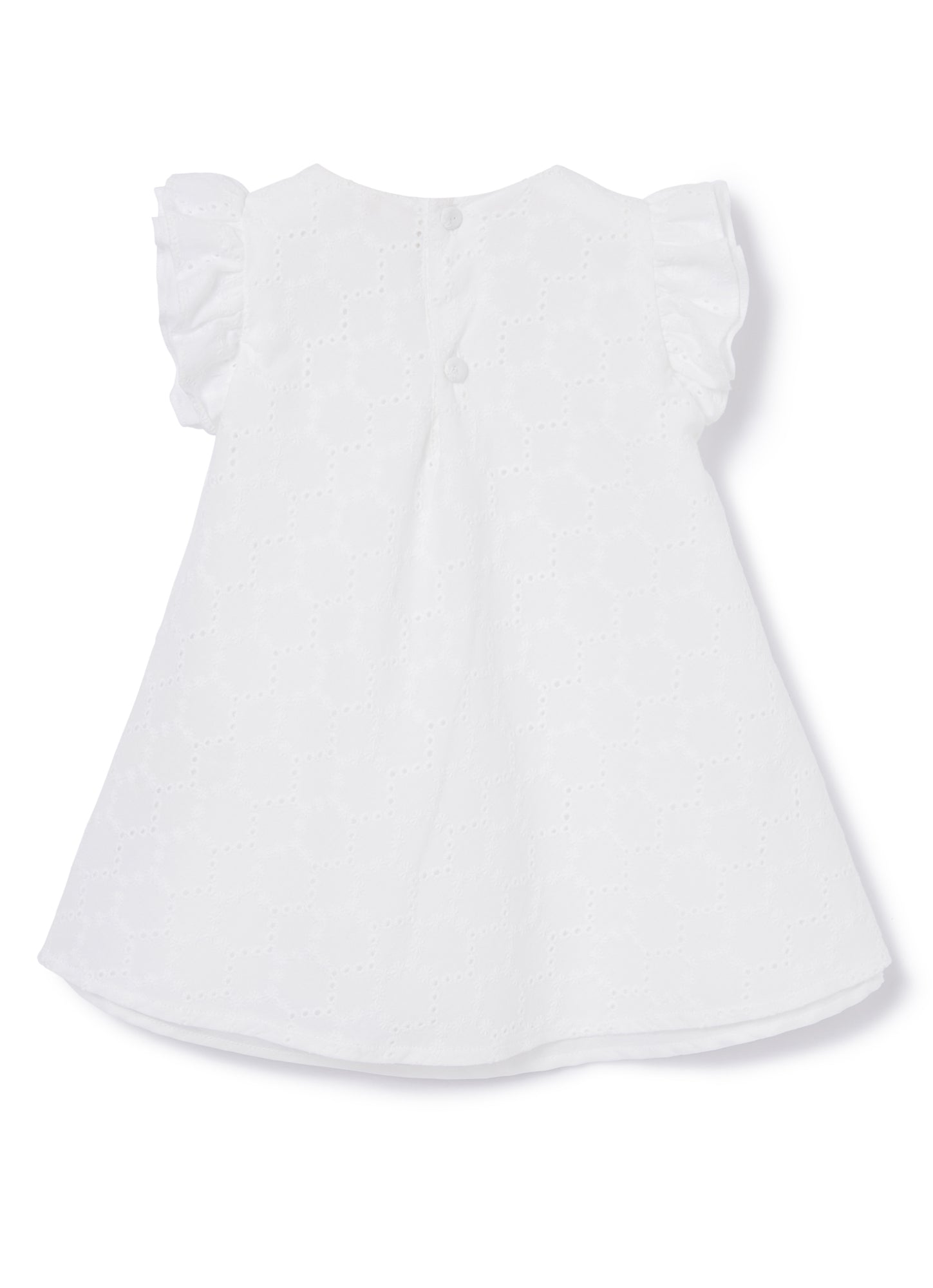 Broderie Anglaise Dress with Bow | White