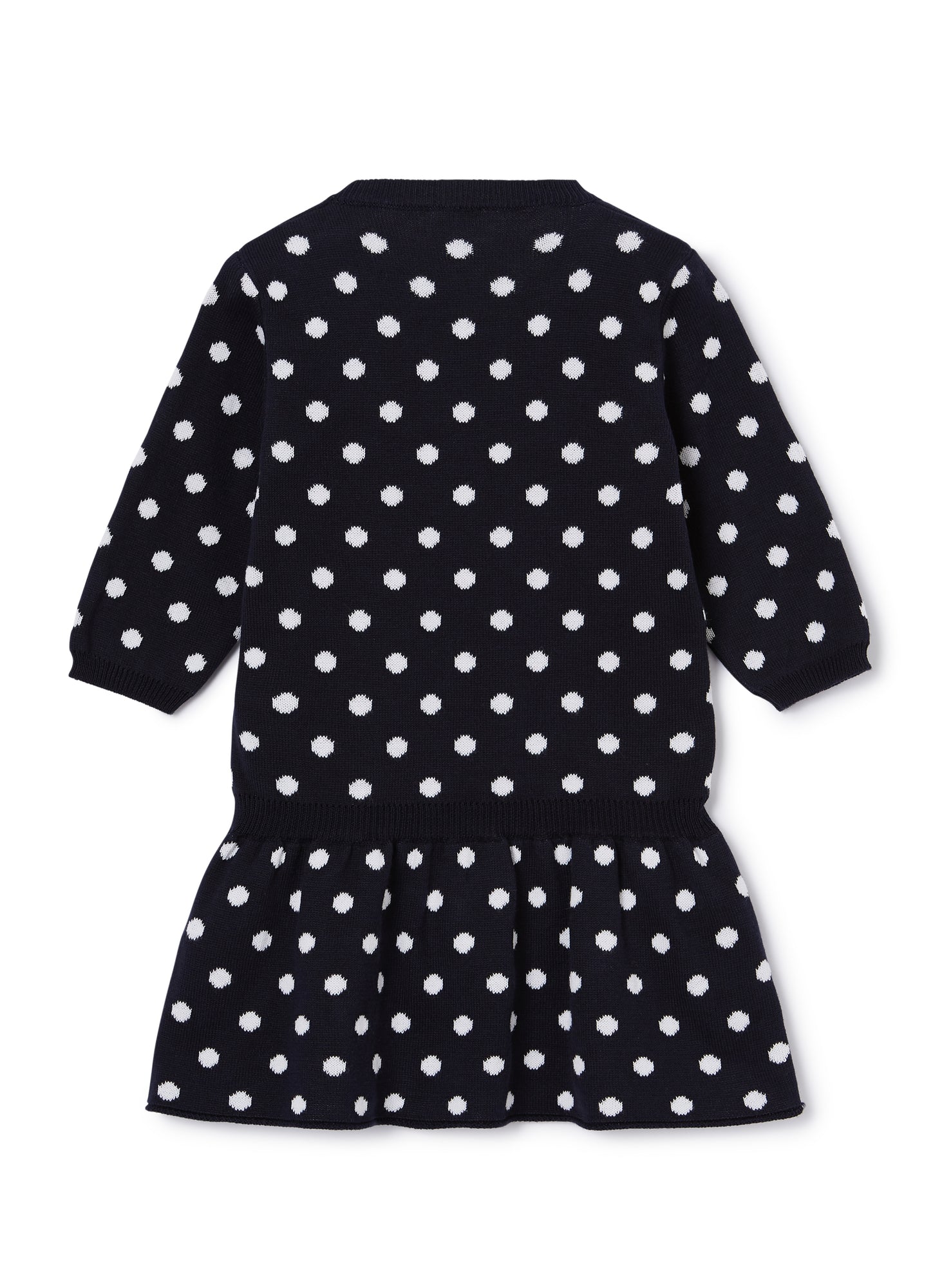 Polka Dot Cotton Tricot Dress | Blue/White