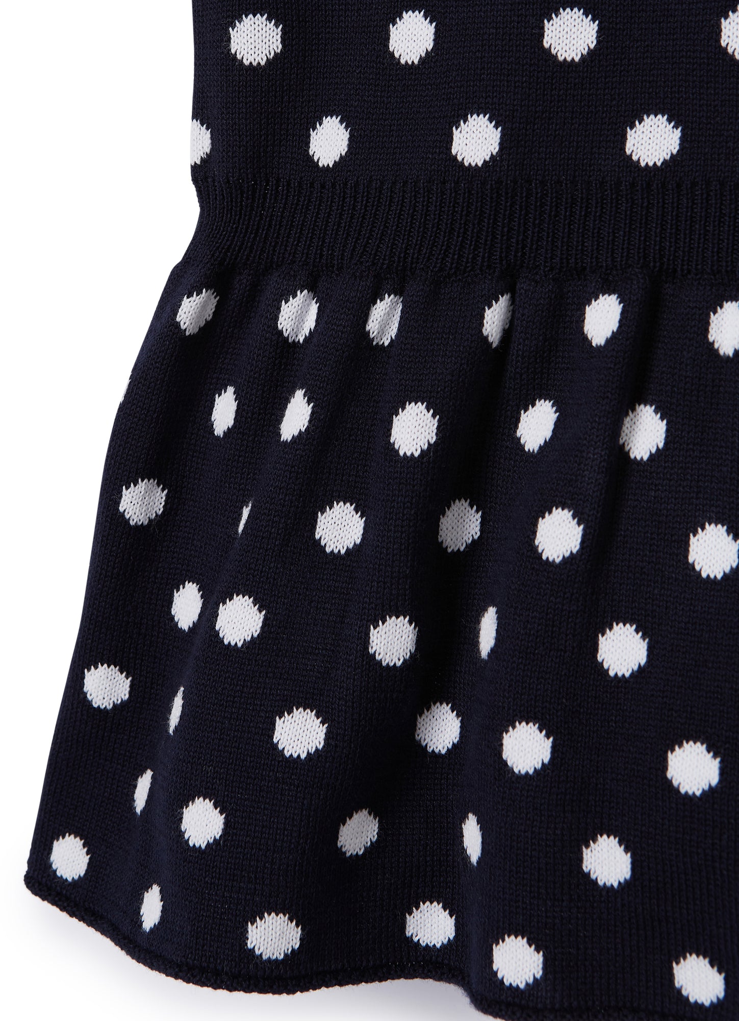 Polka Dot Cotton Tricot Dress | Blue/White